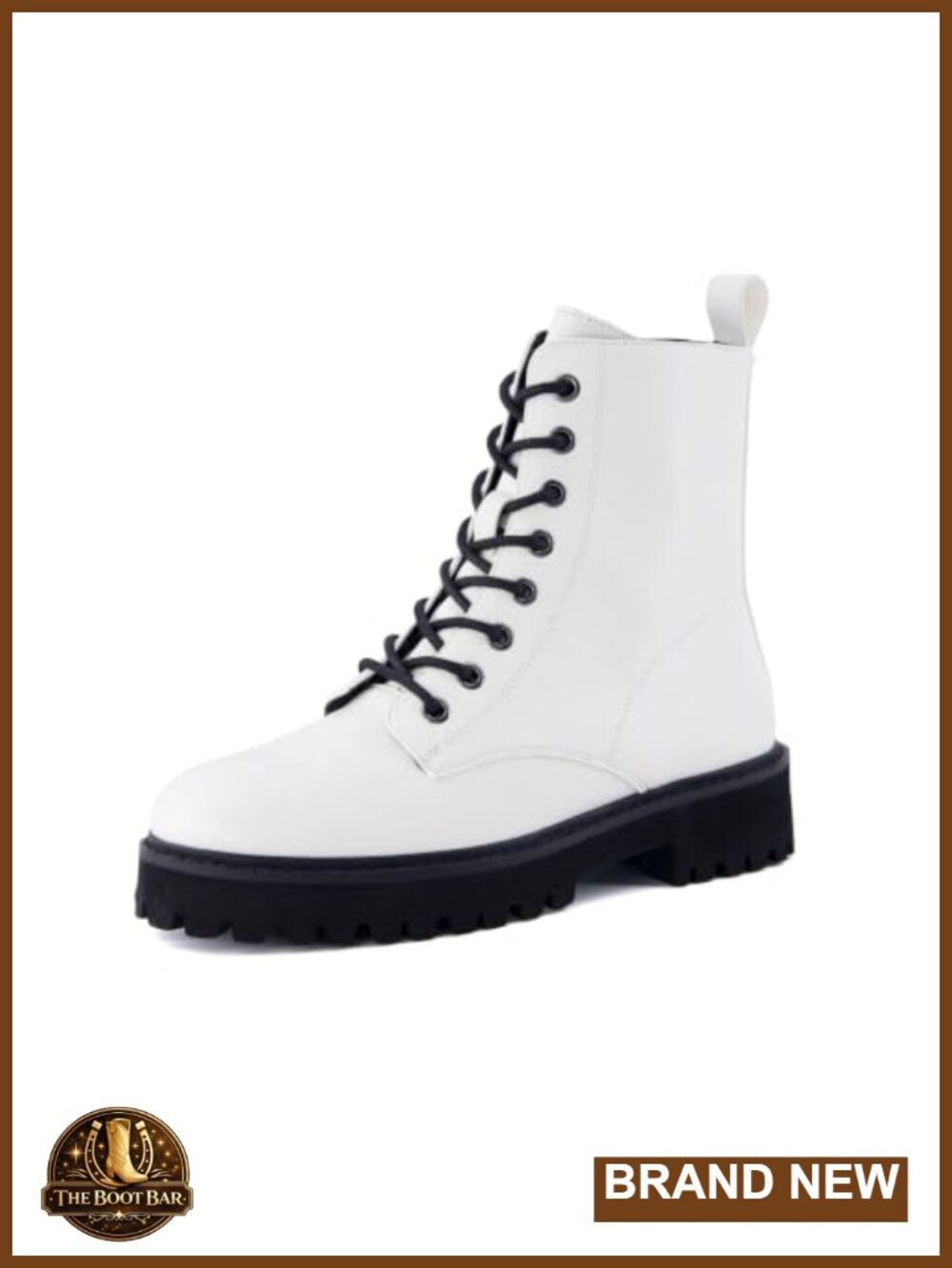 Vegan Leather Combat Boots Lace-Up Side Zipper Ankle Boots